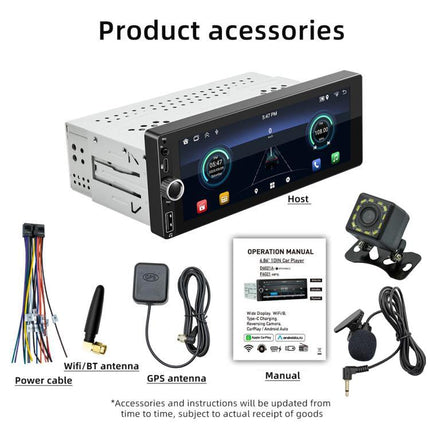 Car Radio Wireless Bluetooth Hands-Free Android Navigation, 2+64G