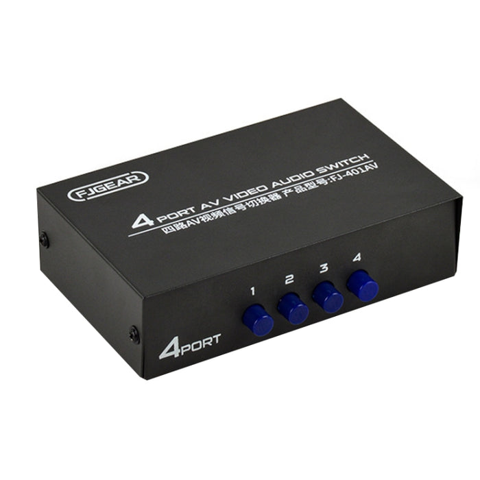 FJGEAR FJ-401AV Lotus Head Interface 4-way AV Audio and Video Switcher, FJ-401AV