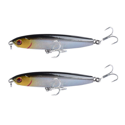 2 PCS CH79 Hard Bait Long Casting Sinking Pencil False Lure, Specification:, 10.4cm 18g