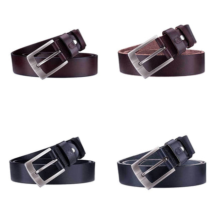 BULL CAPTAIN 01 Pin Buckle Thickened Cowhide Wear-Resistant Belt, Length:, 110cm (Smooth Brown), 115cm (Smooth Brown), 120cm (Smooth Brown), 125cm (Smooth Brown), 110cm (Burr Brown), 115cm (Burr Brown), 120cm (Burr Brown), 125cm (Burr Brown)           ...