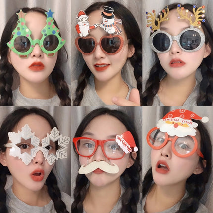 Christmas Weird Glasses Personalized Christmas Hair Clip, Deer Pulling Old Man, Christmas Bells, Large Oh Christmas Hat