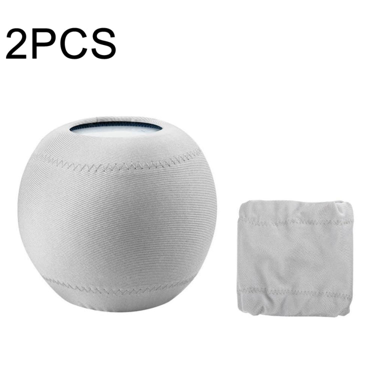 2 PCS For Homepod Mini Smart Speaker Dust Cover Stretch Cloth Audio Protection Cover