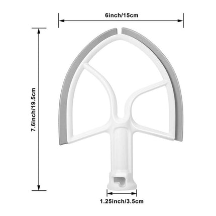 For KitchenAid 5QT Bowl-Lift Stand Mixers Plastic Flat Beater Paddle With Silicone Edges