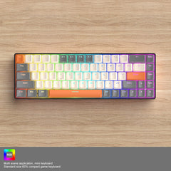 ZIYOU LANG T8 68 Keys RGB Gaming Mechanical Keyboard, Cable Length: 1.5m, Style:, T8 Micro Light Version Green Shaft