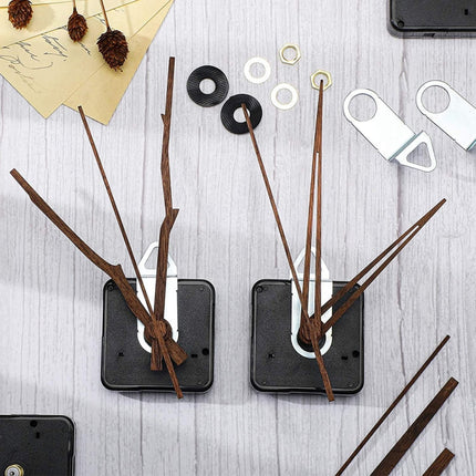 Quartz Clock Dial Repair Kit DIY Wall Clock Parts,Spec:, 4 Movements+4 Sets Needles, Movement+S01 Wooden Needle, Movement+S02 Wooden Needle, Movement+S03 Wooden Needle, Movement+S04 Wooden Needle