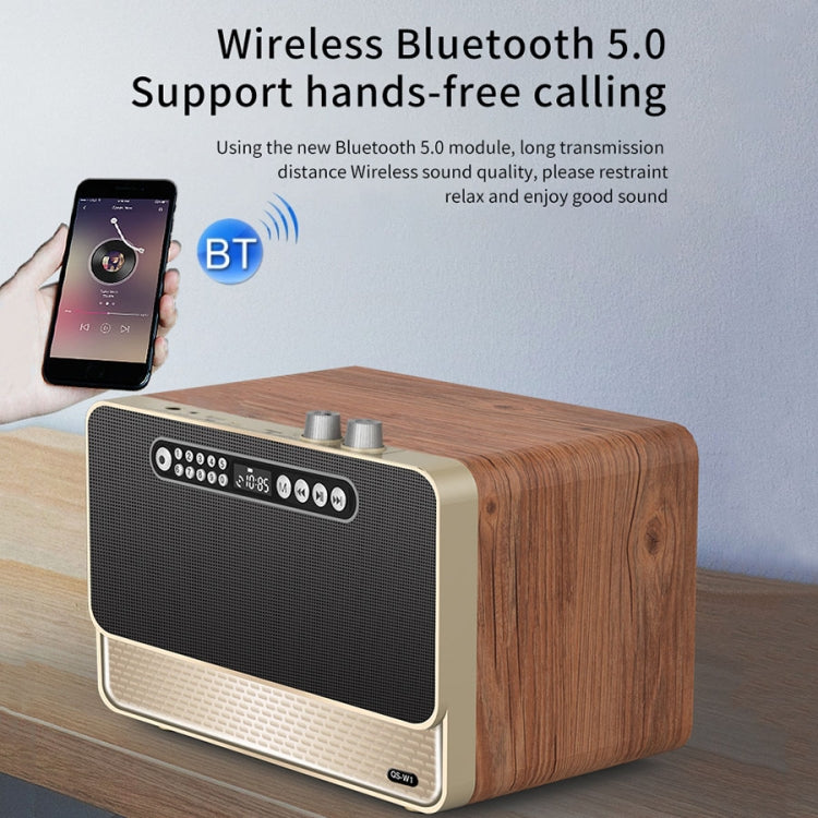 W1 Wooden HIFI Sound Effect Desktop Wireless Bluetooth Speaker