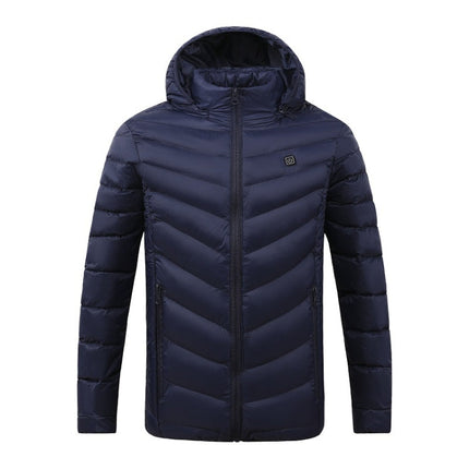 USB Winter Electric Heated Jacket Warm Thermal Jacket, 4 Zone Blue S, 4 Zone Blue M, 4 Zone Blue L, 4 Zone Blue XL, 4 Zone Blue XXL, 4 Zone Blue 3XL, 4 Zone Blue 4XL, 4 Zone Black  S, 4 Zone Black  M, 4 Zone Black  L, 4 Zone Black  XL, 4 Zone Black  XX...