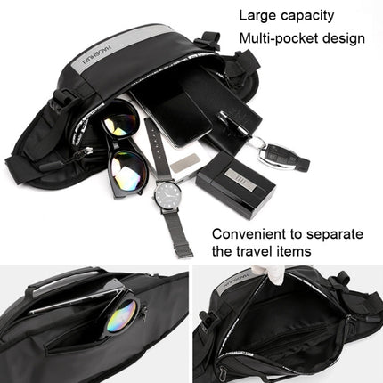HAOSHUAI Outdoor Running Waist Bag With Reflecting Strip Chest Bag, 1100-6 Khaki, 1100-6 Dark Blue, 1100-6 Black)
