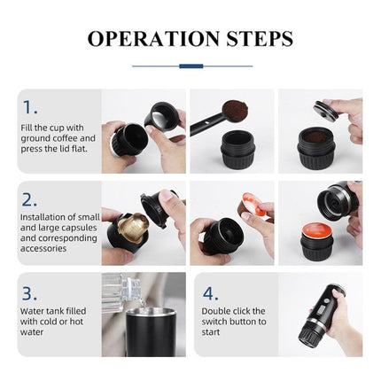KFJ100 Portable Universal Automatic Espresso Capsule Coffee Maker, KFJ100