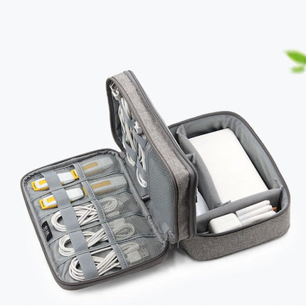 Baona Multifunctional Earphone Data Cable Digital Storage Bag, Spec:, Single-layer (Gray), Single-layer (Black), 2-layer (Gray), 2-layer (Black), Single-Layer Box (Gray), Single-Layer Box (Black), 2-layer Box (Gray), 2-layer Box (Black), XL (Gray)�����...