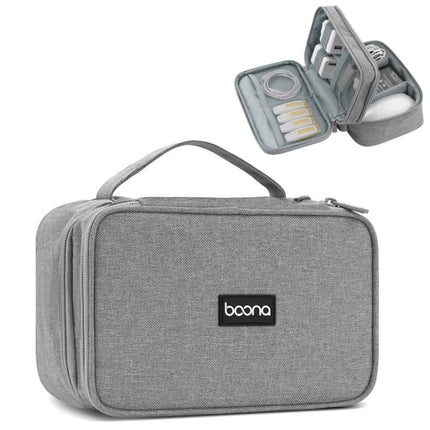 Baona Multifunctional Earphone Data Cable Digital Storage Bag, Spec:, Single-layer (Gray), Single-layer (Black), 2-layer (Gray), 2-layer (Black), Single-Layer Box (Gray), Single-Layer Box (Black), 2-layer Box (Gray), 2-layer Box (Black), XL (Gray)�����...