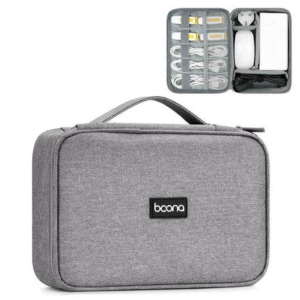 Baona Multifunctional Earphone Data Cable Digital Storage Bag, Spec:, Single-layer (Gray), Single-layer (Black), 2-layer (Gray), 2-layer (Black), Single-Layer Box (Gray), Single-Layer Box (Black), 2-layer Box (Gray), 2-layer Box (Black), XL (Gray)�����...