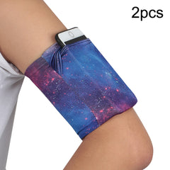 2pcs Outdoor Fitness Mobile Phone Arm Bag Sports Elastic Armbands