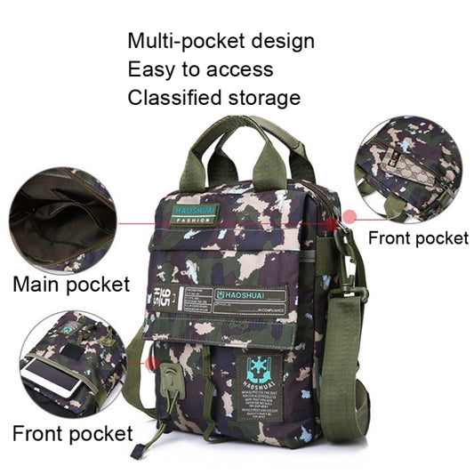 HAOSHUAI 206-1 Men Handheld Crossbody Bag Outdoor Waterproof Cloth Bag, 206-1 Grey, 206-1 Brick Red, 206-1 Light Blue, 206-1 Dark Blue, 206-1 Black, 206-1 Army Green