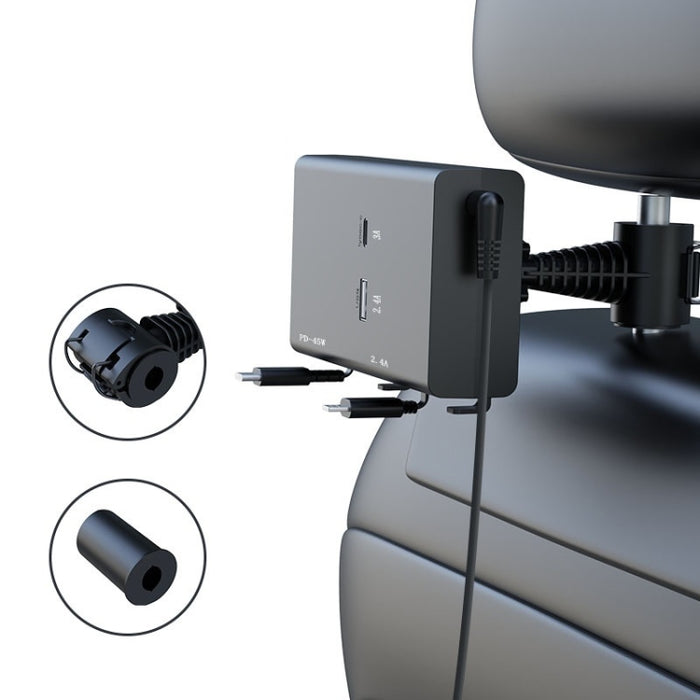 65W PD Dual Cable Retractable Fast Charging Car USB Charger, 13th-generation
