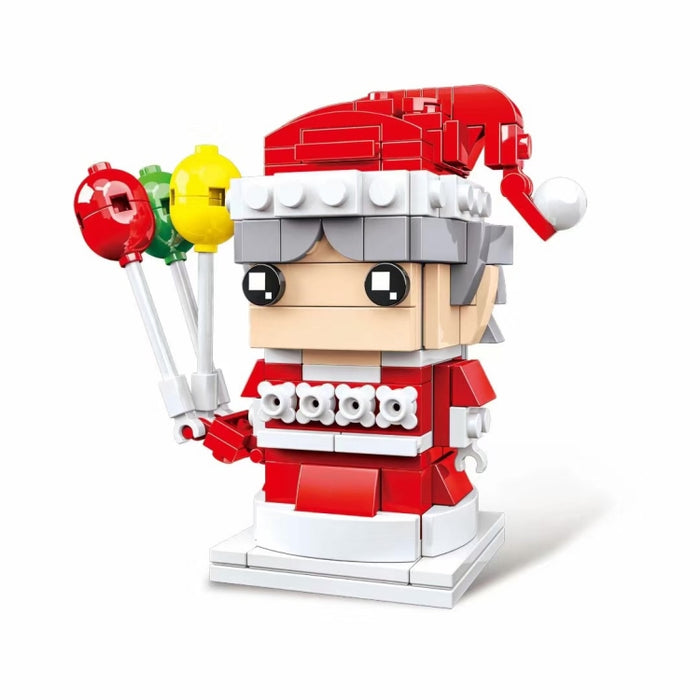 Christmas Theme Building Blocks Small Particles Puzzle Toy, 10089A Christmas Grandma, 10089B Christmas Snowman, 10089C Christmas Elk, 10089D Santa Claus