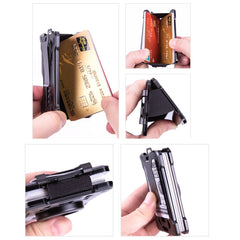 For AirTag Tracker Card Holder Metal Anti-Theft RFID Wallet, ak-4 B Silver, ak-4 B Blue, ak-4 B Gray, ak-4 A Black, ak-4 A Blue, ak-4 A  Silver, ak-4 A  Gray, ak-4 B  Black