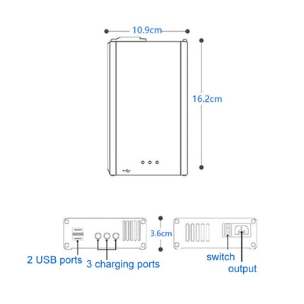 for DJI Mavic 3 YX 1 to 5 Charger With Switch