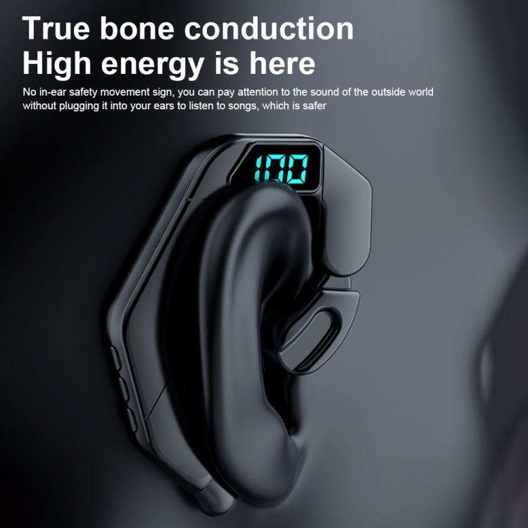 V19 Bone Conduction Digital Display Stereo Hanging Ear Sports Bluetooth Headset, V19 Black, V19 White, V19 Pink, V19 Blue, V19 Green