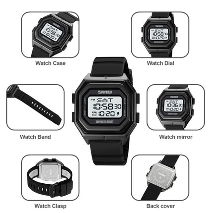 SKMEI 1875 Men Outdoor Electronic Watch Timing Multi-Functional Watch, Style:, 1875 Steel Band Black Machine, 1875 Silicone Band White Machine, 1875 Silicone Band Black Machine, 1875 Steel Band White Machine