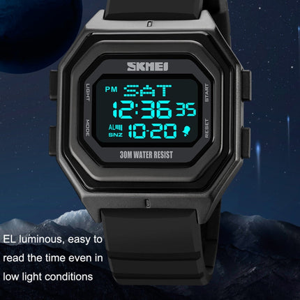 SKMEI 1875 Men Outdoor Electronic Watch Timing Multi-Functional Watch, Style:, 1875 Steel Band Black Machine, 1875 Silicone Band White Machine, 1875 Silicone Band Black Machine, 1875 Steel Band White Machine