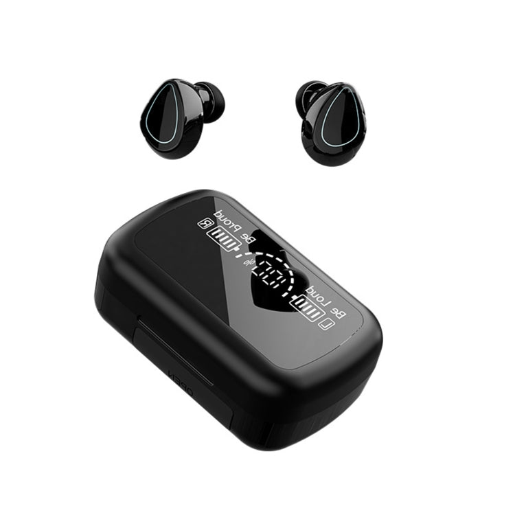 SKY10 Charging Bin Stereo Digital Display Mini Invisible Bluetooth Headset, SKY10 Black