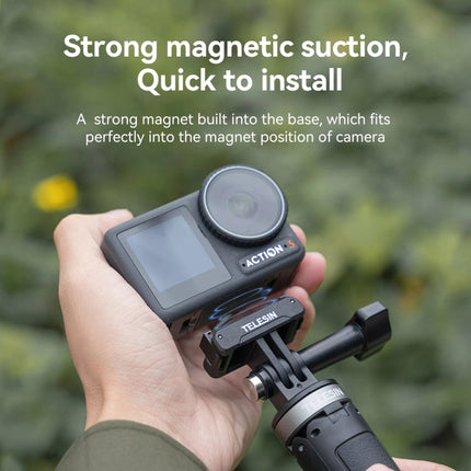 For DJI OSMO Action 3 TELESIN Magnetic Two Claw Adapter Action Camera Accessories