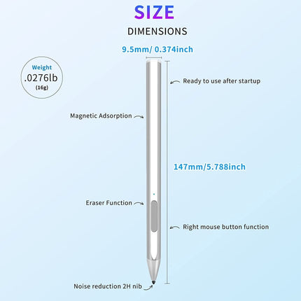 For Microsoft Surface Pro7/6/5/4 PROX Go Book Touch Pen, For Microsoft Surface Red, For Microsoft Surface Black, For Microsoft Surface Silver