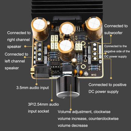 TDA7850 Amplifier Board 2.1 Channel 2x80W Car AB Type Amplifier Module DIY High Power 120W Bass, TDA7850