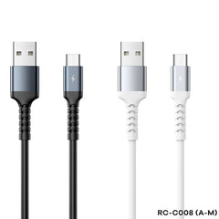 REMAX RC-C008 2.4A TPE Soft Anti-breakage Data Cable,Length 1m, USB To Micro USB, USB To 8 Pin, USB To  USB-C/Type-C