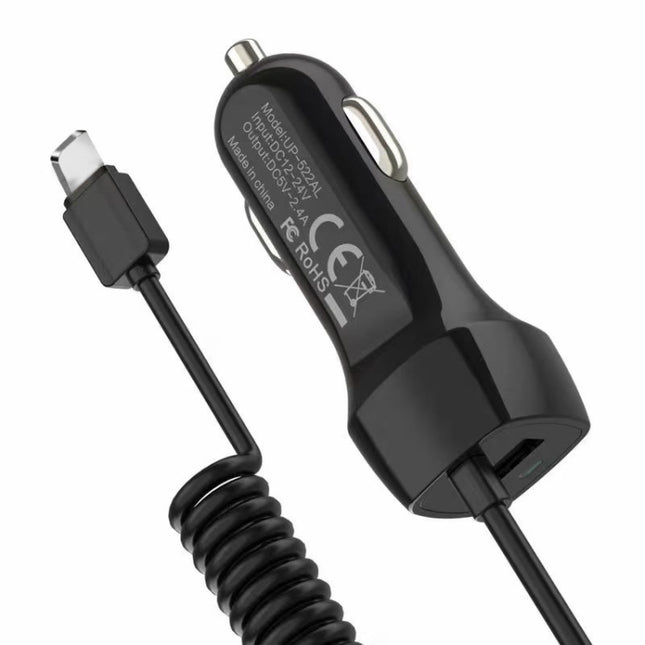522AL Fast Charging With Cable Car Charging, Output Interface:, 8 Pin (Black), 8 Pin (White), Type-C/USB-C (Black), Type-C/USB-C (White), Micro USB (Black), Micro USB (White)