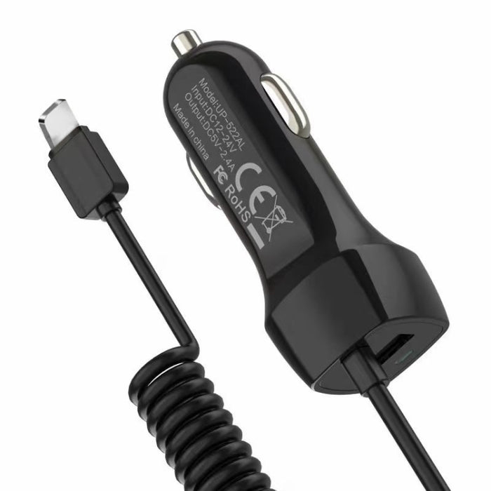 522AL Fast Charging With Cable Car Charging, Output Interface:, 8 Pin (Black), 8 Pin (White), Type-C/USB-C (Black), Type-C/USB-C (White), Micro USB (Black), Micro USB (White)