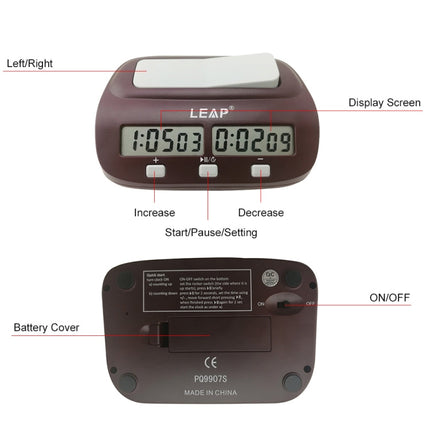 LEAP PQ9907S Chess Clock International Chess Go Clock, PQ9907S