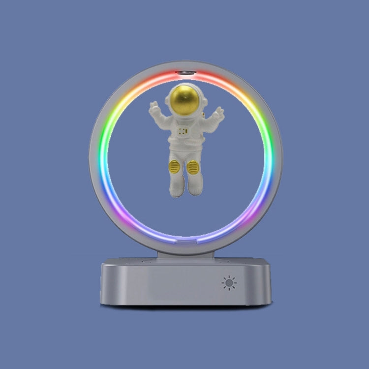 Y-558 Magnetic Levitation Astronaut TWS Bluetooth Speaker With RGB Light,Style:, Golden Basic, Silver Basic, Golden Clock Model, Silver Clock Model, Golden Wireless Charging, Silver Wireless Charging