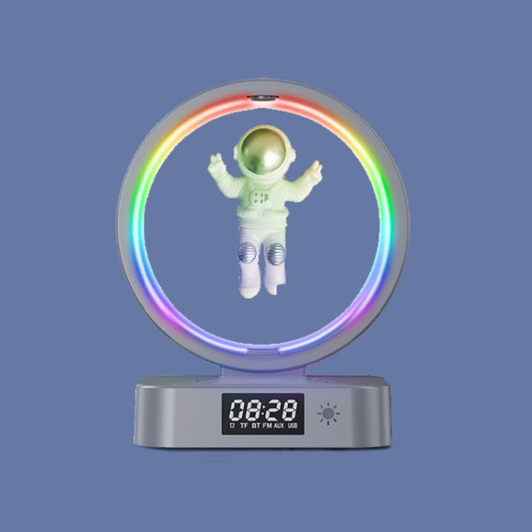 Y-558 Magnetic Levitation Astronaut TWS Bluetooth Speaker With RGB Light,Style:, Golden Basic, Silver Basic, Golden Clock Model, Silver Clock Model, Golden Wireless Charging, Silver Wireless Charging