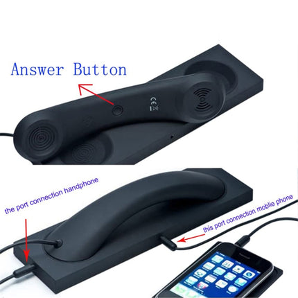 3.5mm Universal Office Mobile Phone Retro External Headset Mobile Phone Handset, 3.5mm Wired White, 3.5mm Wired Black