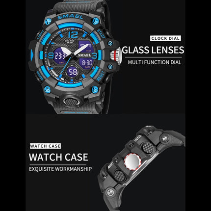 SMAEL 8008 Outdoor Sports Multifunctional Waterproof Luminous Men Watch