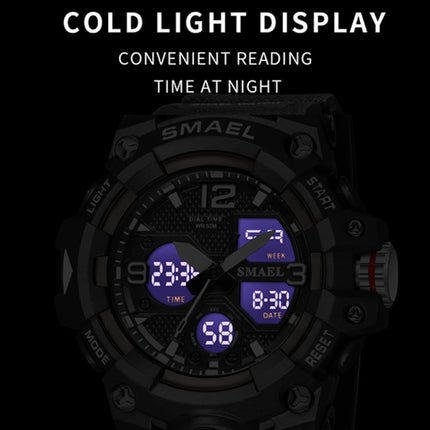 SMAEL 8008 Outdoor Sports Multifunctional Waterproof Luminous Men Watch