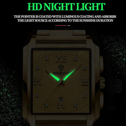 BINBOND B4143 Rectangular Outdoor Men Waterproof Quartz Watches