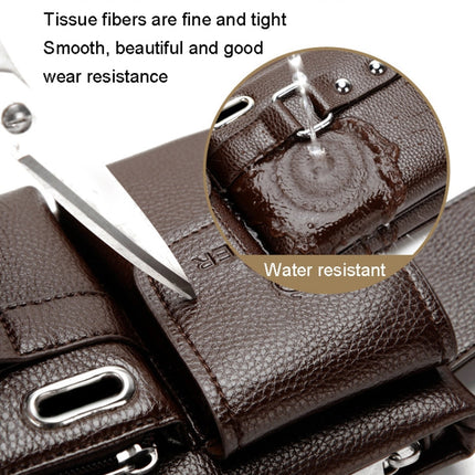 WEIXIER 8117 Men Sports Waist Bag Multi-Function Outdoor PU Bag, 8117 Black