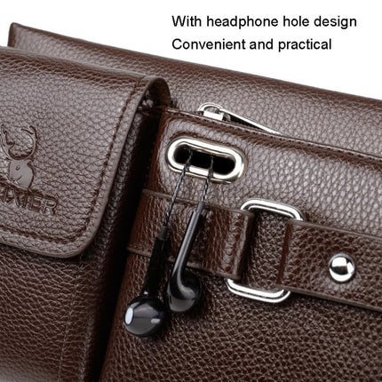 WEIXIER 8117 Men Sports Waist Bag Multi-Function Outdoor PU Bag, 8117 Black