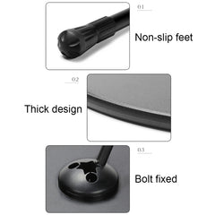 Outdoor Aluminum Alloy Folding Small Round Table Portable Liftable Camping Table, Black, Wood Color