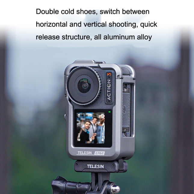 For DJI Osmo Action 3 TELESIN OA-FMS-004 Motion Camera Metal Rabbit Cage Protection Frame