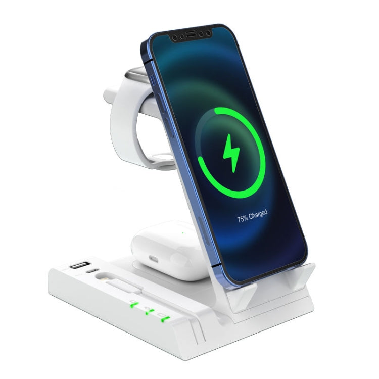 Z252 6-In-1 Wireless Charging Stand Dock With USB-C/Type-C Port & 8 Pin Charge Cable