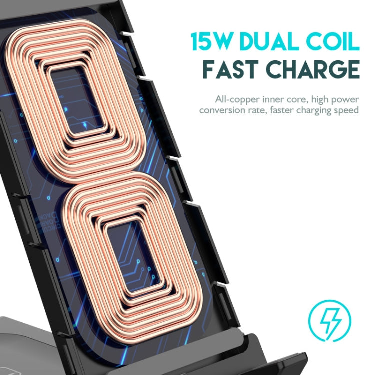 Z252 6-In-1 Wireless Charging Stand Dock With USB-C/Type-C Port & 8 Pin Charge Cable