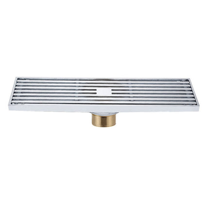 8x30cm Extended Full Copper Strip Floor Drain, Style:, K8034 Chrome Plated+Black Straight Row, K8034 Chrome Plated+Copper Self Seal, K8034 Chrome Plated+5.5 Deep Water Seal, K8034 Chrome Plated+Magnetic Suspension, K8035 Nickel Brushes+Black Straight R...