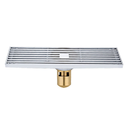 8x30cm Extended Full Copper Strip Floor Drain, Style:, K8034 Chrome Plated+Black Straight Row, K8034 Chrome Plated+Copper Self Seal, K8034 Chrome Plated+5.5 Deep Water Seal, K8034 Chrome Plated+Magnetic Suspension, K8035 Nickel Brushes+Black Straight R...