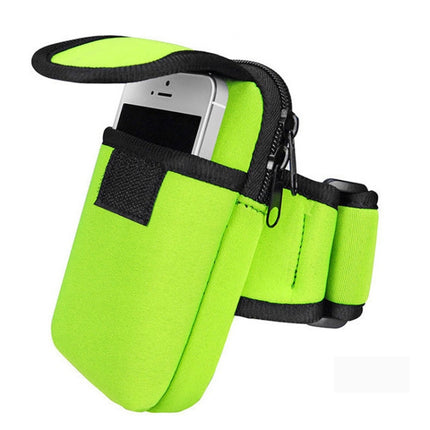 S210 Neoprene Arm Bag Outdoor Sports Mobile Phone Bag Coin Purse, 10x17cm (Navy Blue), 10x17cm (Black), 10x17cm (Orange), 10x17cm (Red), 10x17cm (Green)