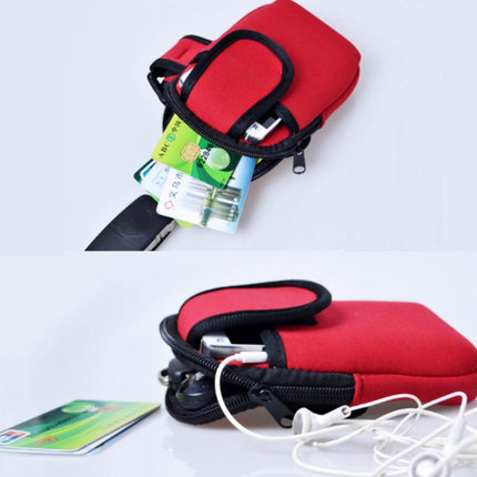 S210 Neoprene Arm Bag Outdoor Sports Mobile Phone Bag Coin Purse, 10x17cm (Navy Blue), 10x17cm (Black), 10x17cm (Orange), 10x17cm (Red), 10x17cm (Green)