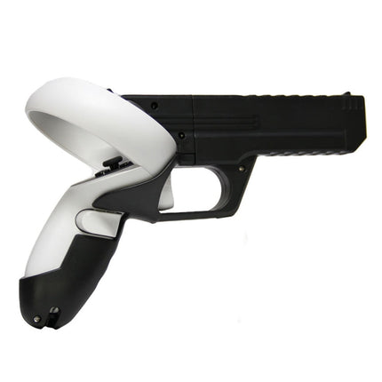 For Meta Quest 2 VR Controller 1pair Sturdy Shooting Handle Holder, Black